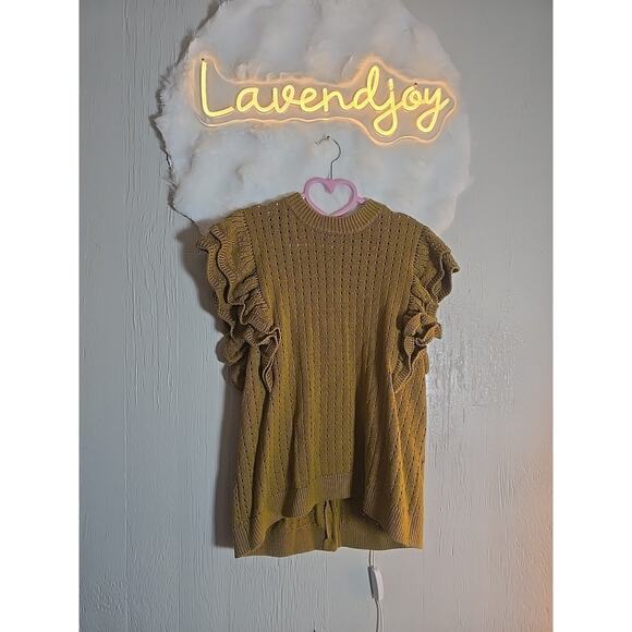Grandpacore Crochet Womens Plus 2X Who What Wear Ruffle Sweater - Picture 4 of 7